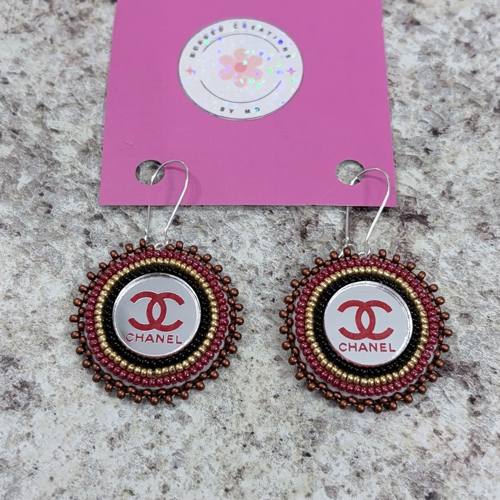 Handmade Beaded Statement Earrings
